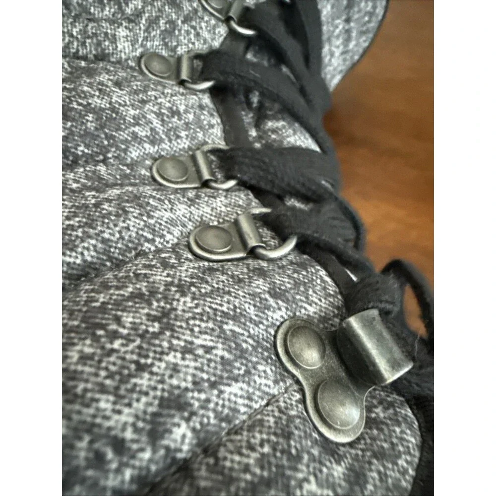 The North Face ThermoBall Lace II Women's 8 Gray Black Snow Boots Casual Outdoor